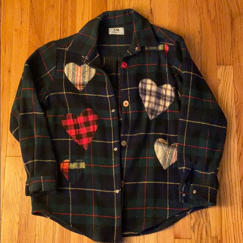 JM Originals Plaid Jacket with Hearts